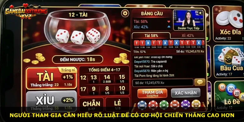 Người tham gia cần hiểu rõ luật để có cơ hội chiến thắng cao hơn